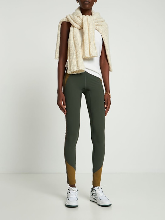 Marant Etoile: Leggings de nylon stretch - Oliva - women_1 | Luisa Via Roma