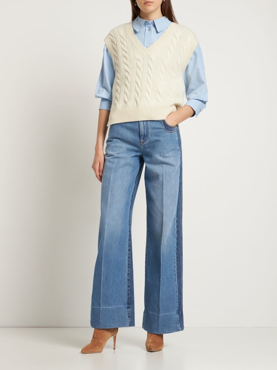 Polo Ralph Lauren: Braided wool & cashmere knit vest - women_1 | Luisa Via Roma