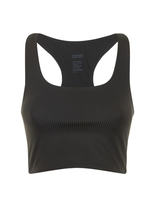 Girlfriend Collective: Top sportivo Paloma in techno stretch - Nero - women_0 | Luisa Via Roma