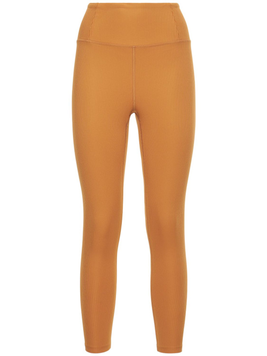 Girlfriend Collective: Leggings de tech acanalado con cintura alta 7/8 - Café - women_0 | Luisa Via Roma