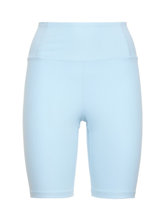 Girlfriend Collective: Short cycliste en tissu tech stretch taille haute - Light Blue - women_0 | Luisa Via Roma