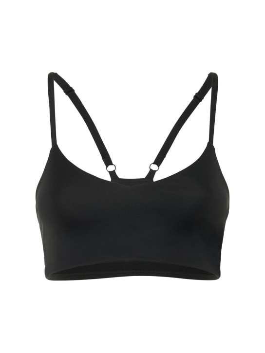 Girlfriend Collective: V-neck stretch tech bralette - Black - women_0 | Luisa Via Roma