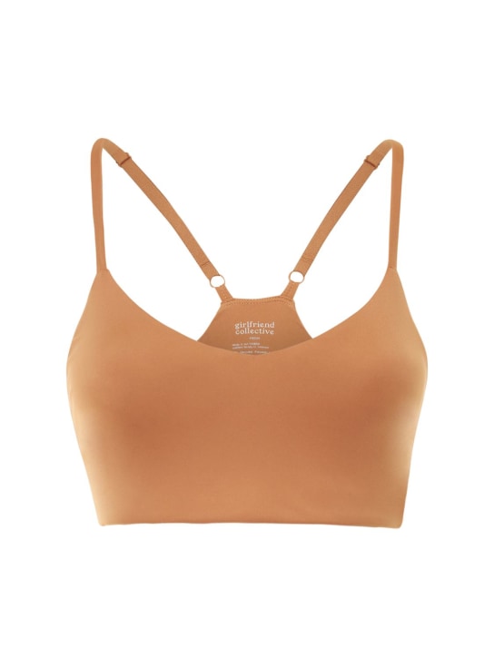 Girlfriend Collective: Bralette en tissu technique stretch à col en V - Toast - women_0 | Luisa Via Roma