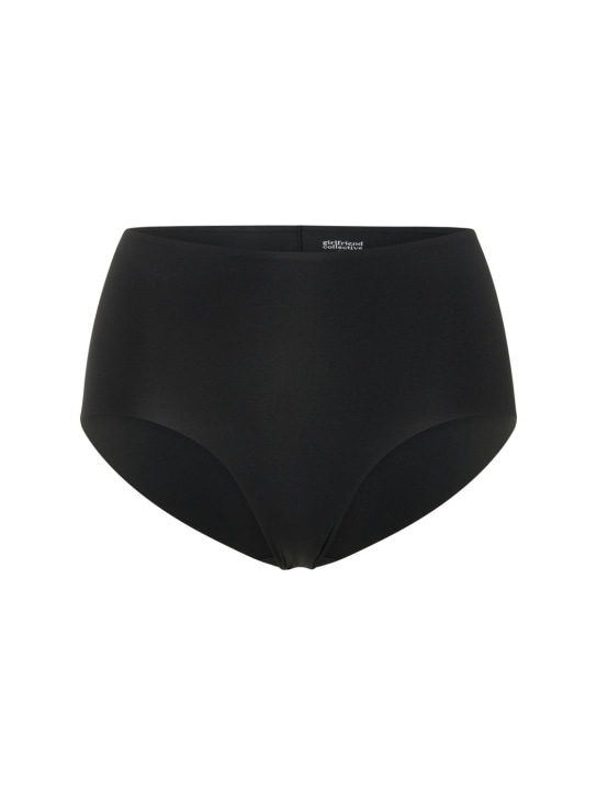 Girlfriend Collective: High rise stretch tech sport briefs - Black - women_0 | Luisa Via Roma