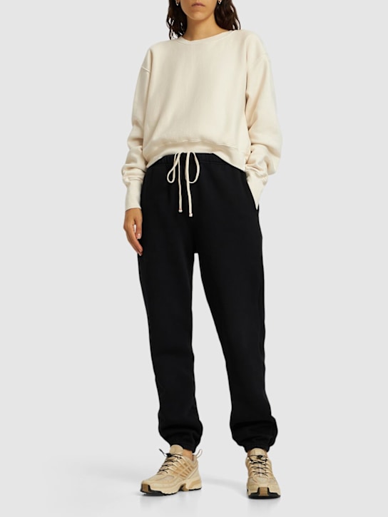 Cropped cotton sweatshirt - Thumbnail 2