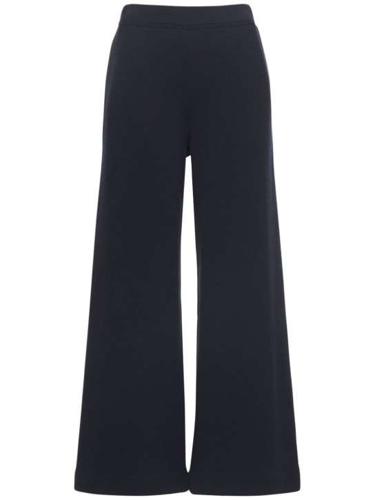 The Row: Pantalones anchos Boden de jersey de lana - Azul Marino - women_0 | Luisa Via Roma