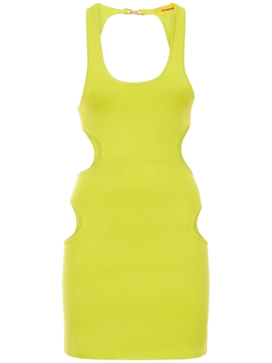 Dundas: Capri knit cutout mini dress - Lime Green - women_0 | Luisa Via Roma