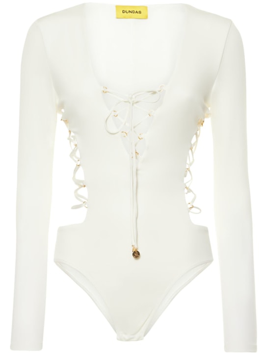 Dundas: Body aus Stretch-Jersey „Berry“ - Weiß - women_0 | Luisa Via Roma