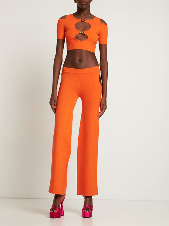 Dundas: Crop top ajouré en maille Ginger - Orange - women_1 | Luisa Via Roma