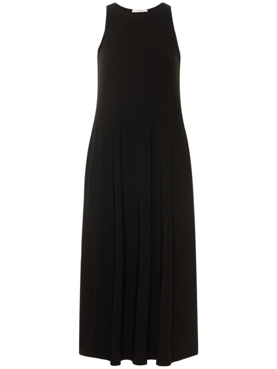Max Mara: Lana sleeveless jersey midi dress - Black - women_0 | Luisa Via Roma