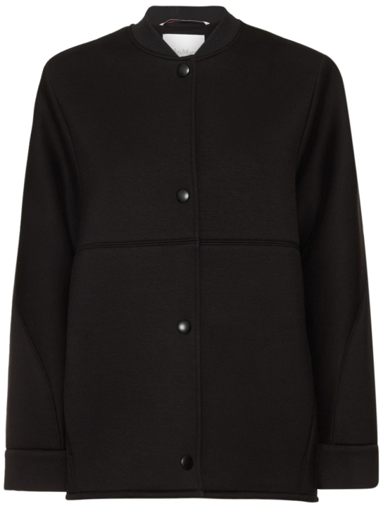 Max Mara: Boero viscose jersey bomber jacket - Black - women_0 | Luisa Via Roma