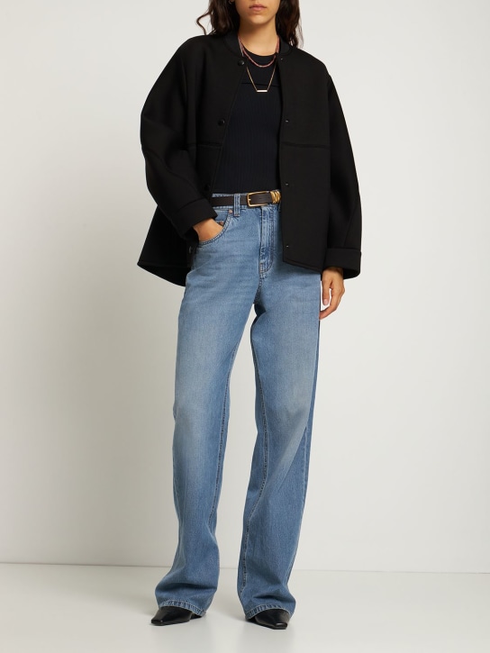 Max Mara: Boero viscose jersey bomber jacket - Black - women_1 | Luisa Via Roma