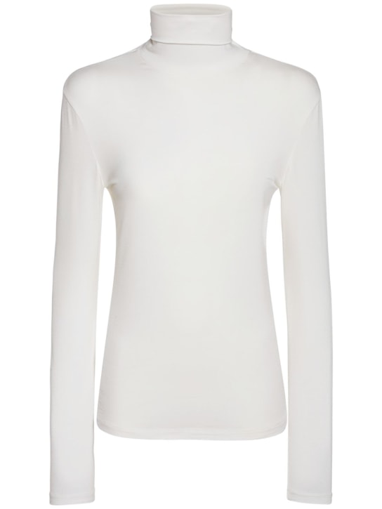 Max Mara: Pullover aus Stretch-Viskose - Silk White - women_0 | Luisa Via Roma