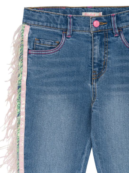 Billieblush: Cotton denim jeans w/ fringes - kids-girls_1 | Luisa Via Roma