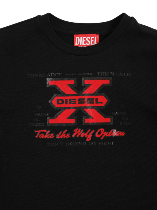 Diesel Kids: Camiseta de jersey de algodón con logo - kids-boys_1 | Luisa Via Roma