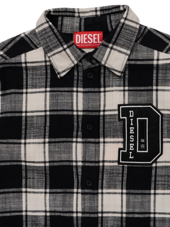 Diesel Kids: 블리치드 체크 프린트 코튼 셔츠 - kids-boys_1 | Luisa Via Roma
