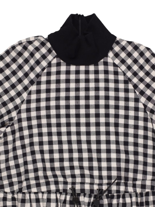 Unlabel: KLEID AUS BAUMWOLLE MIT KARODRUCK - Weiß/Schwarz - kids-girls_1 | Luisa Via Roma