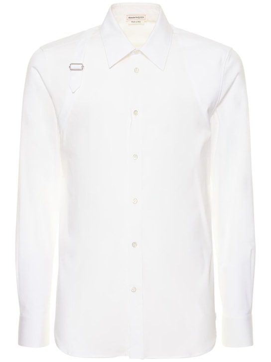 Alexander McQueen: Harness stretch cotton poplin shirt - White - men_0 | Luisa Via Roma