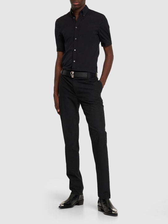 McQueen: Cotton blend short sleeve shirt - men_1 | Luisa Via Roma