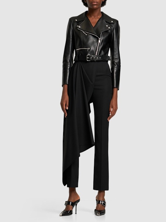 McQueen: Leather jacket - Black - women_1 | Luisa Via Roma