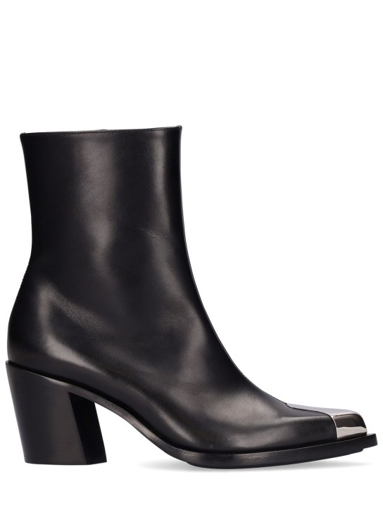Alexander McQueen: 70mm Punk leather cowboy boots - Black - women_0 | Luisa Via Roma