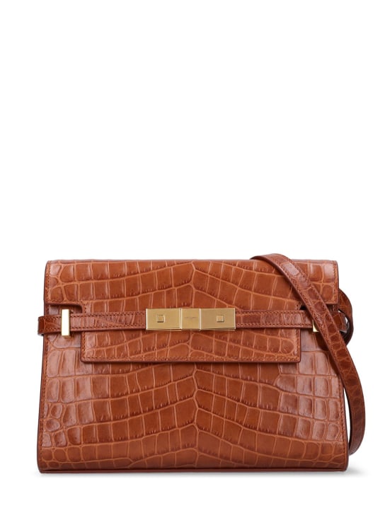 Saint Laurent: Small Manhattan leather shoulder bag - Cuir - women_0 | Luisa Via Roma