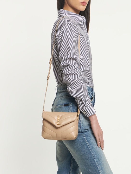 Saint Laurent: Toy Loulou leather shoulder bag - Dark Beige - women_1 | Luisa Via Roma