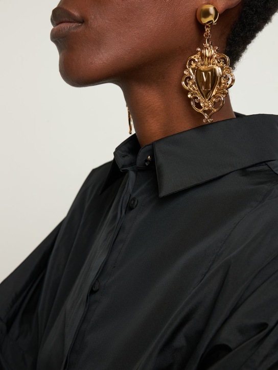 Moschino: Heart clip-on pendant earrings - women_1 | Luisa Via Roma