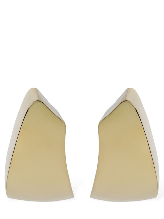 Saint Laurent: Modernist Triangle brass earrings - Gold - women_0 | Luisa Via Roma