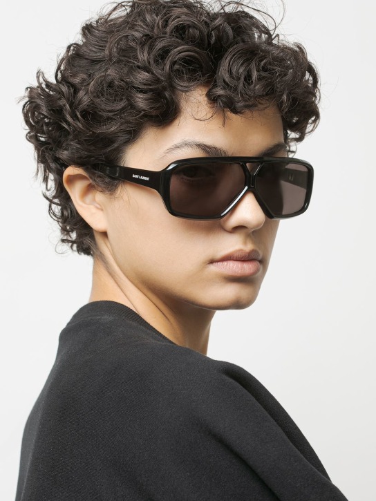 Saint Laurent: 569 Acetate aviator sunglasses - Black - women_1 | Luisa Via Roma