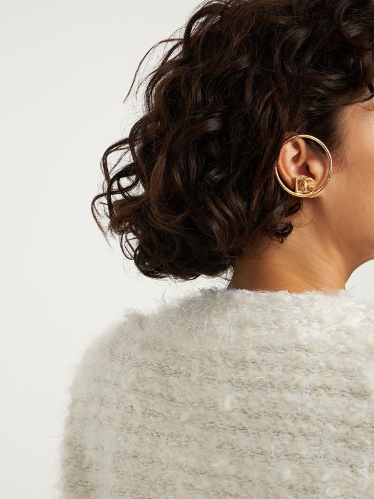 Dolce&Gabbana: DG ear cuff earrings - Altın Rengi - women_1 | Luisa Via Roma