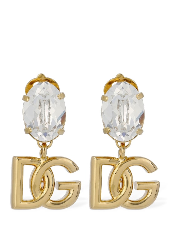 Dolce&Gabbana: Orecchini a clip con cristalli - women_0 | Luisa Via Roma