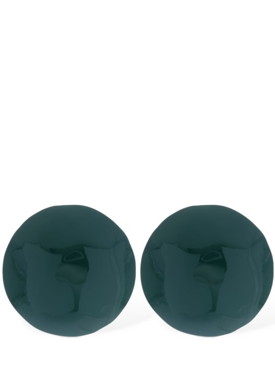Jil Sander: Lucid 2 round stud earrings - Yeşil - women_0 | Luisa Via Roma