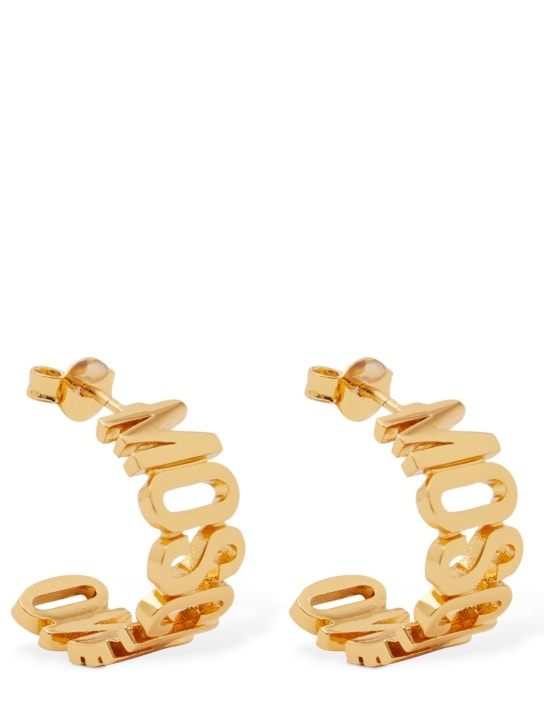 Moschino: Logo lettering hoop earrings - Gold - women_0 | Luisa Via Roma