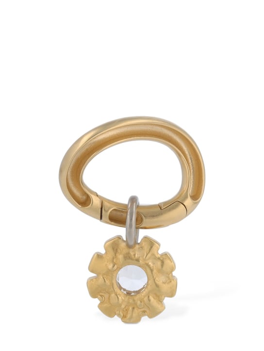 Maison Margiela: Crystal flower mono earring - Gold/Crystal - men_0 | Luisa Via Roma