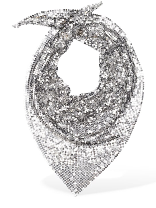 Rabanne: Pixel scarf necklace - Silver - women_0 | Luisa Via Roma