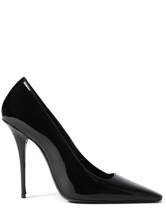 Saint Laurent: Décolleté Blade in vernice 110mm - Nero - women_0 | Luisa Via Roma