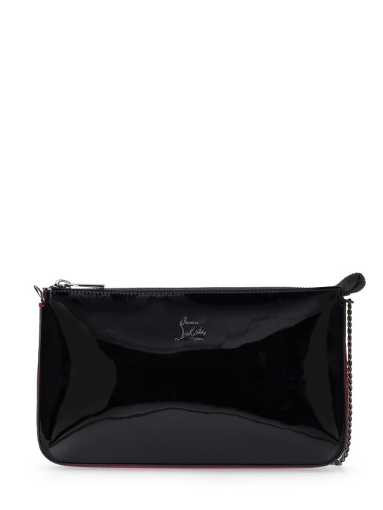 Christian Louboutin: Loubila logo patent leather clutch - Black - women_0 | Luisa Via Roma