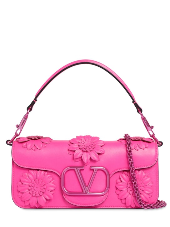 Valentino Garavani: Loco flower leather shoulder bag - Uwt Pink Pp - women_0 | Luisa Via Roma