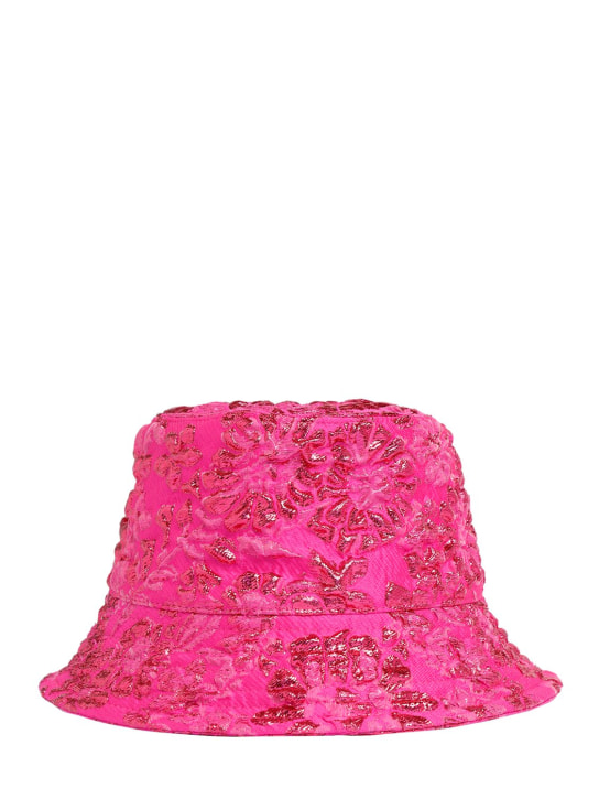 Valentino Garavani: Flower jacquard bucket hat - Pink - women_0 | Luisa Via Roma