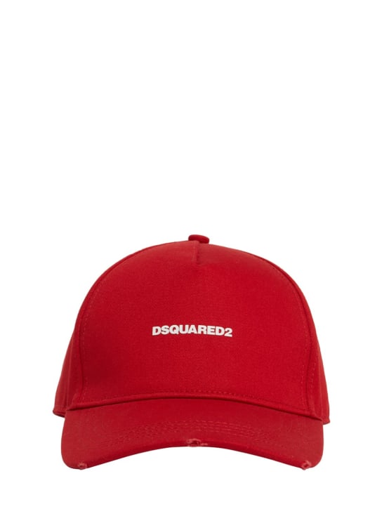 Dsquared2: Mini logo cotton gabardine cap - men_0 | Luisa Via Roma