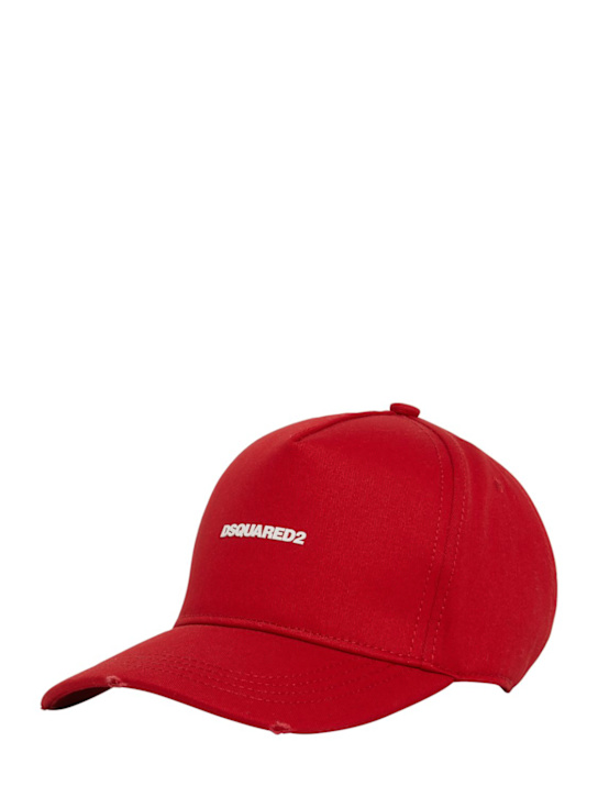 Dsquared2: Mini logo cotton gabardine cap - men_1 | Luisa Via Roma