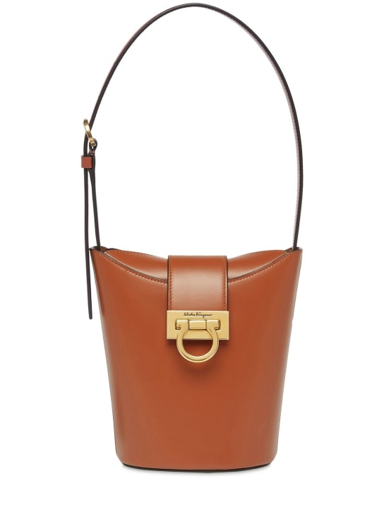 Ferragamo | Women Medium Trifolio Leather Shoulder Bag Siena Tan Unique