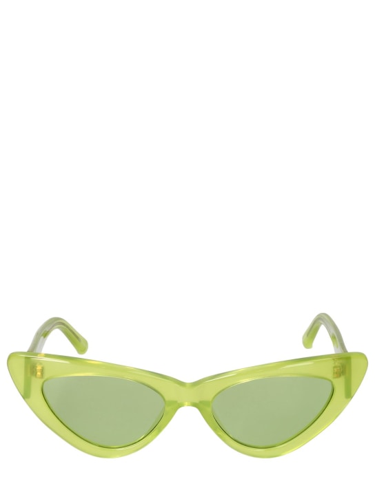 The Attico: Dora cat-eye acetate sunglasses - Lime/Green - women_0 | Luisa Via Roma