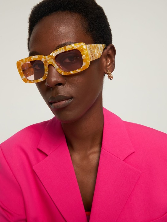The Attico: Marfa squared acetate sunglasses - Marble/Pink - women_1 | Luisa Via Roma