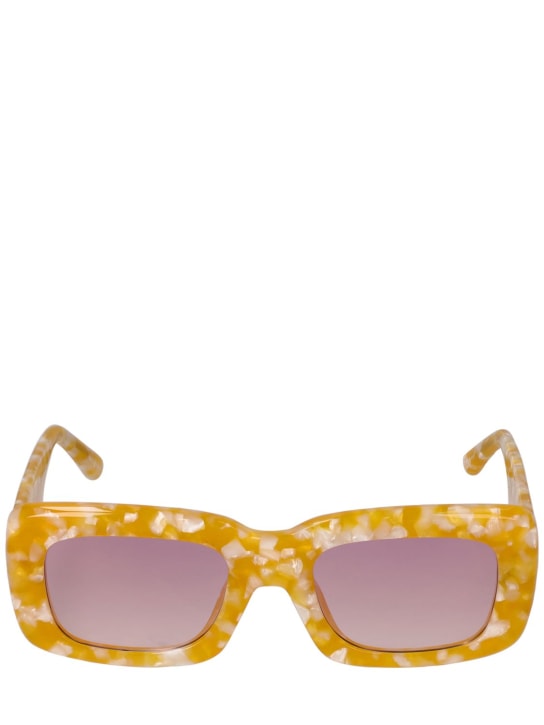 The Attico: Marfa squared acetate sunglasses - Marble/Pink - women_0 | Luisa Via Roma