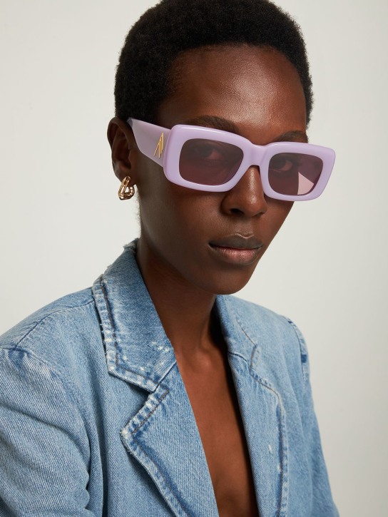 The Attico: Marfa squared acetate sunglasses - Pink - women_1 | Luisa Via Roma