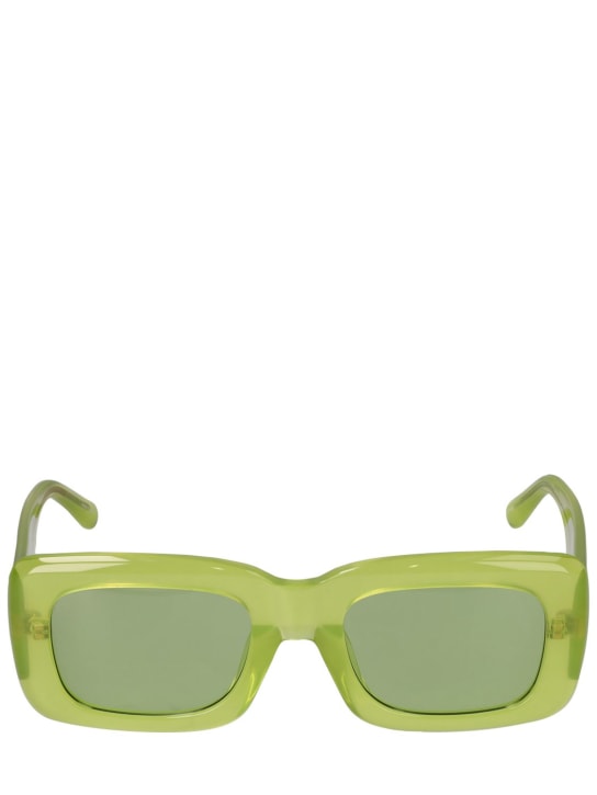 The Attico: Marfa squared acetate sunglasses - Green - women_0 | Luisa Via Roma