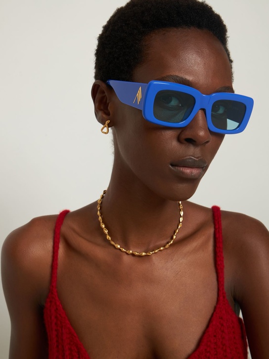 The Attico: Marfa squared acetate sunglasses - Electric Blue - women_1 | Luisa Via Roma