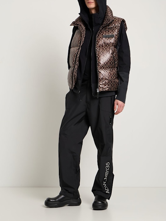 Mackage: Kane monogram print recycled down vest - Brown - men_1 | Luisa Via Roma